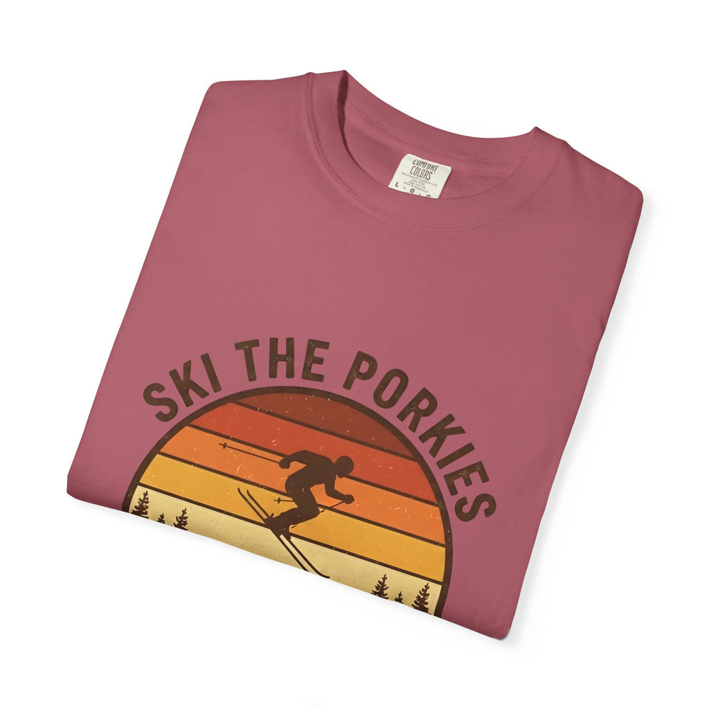 Ski the Porkies T-Shirt — Porcupine Mtns Wilderness Retro Skiing Tee