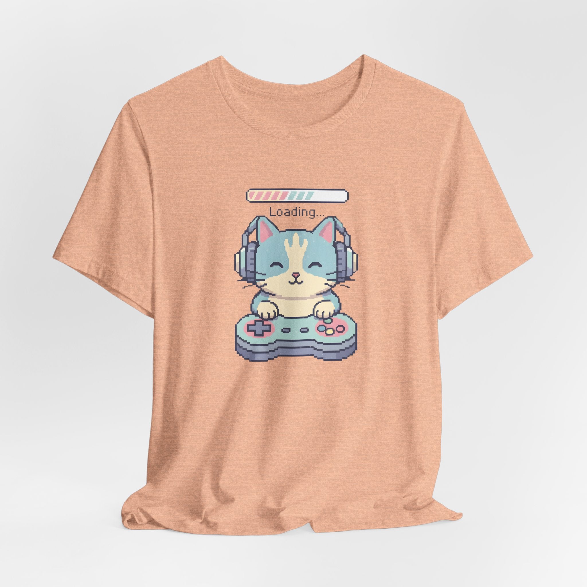 Gaming Cat Loading Screen | Pixel Art Graphic Tee