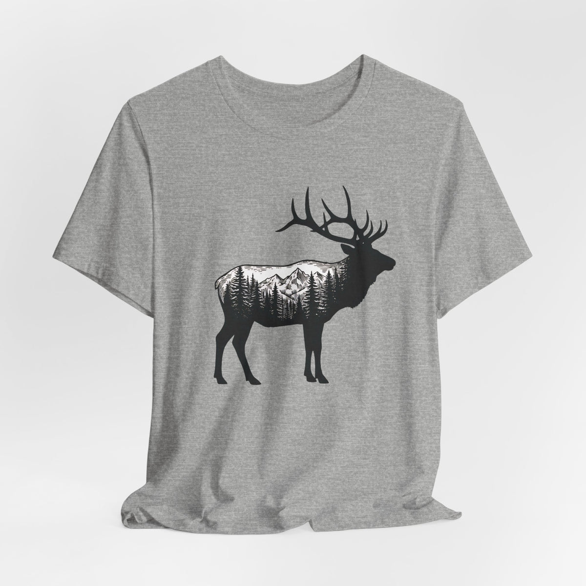 Elk Mountain Forest Silhouette | Nature Graphic Tee