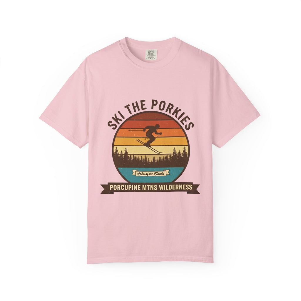 Ski the Porkies T-Shirt — Porcupine Mtns Wilderness Retro Skiing Tee