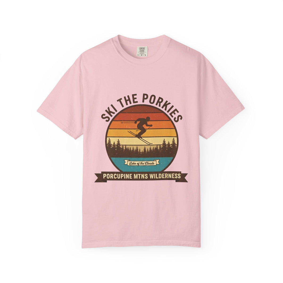 Ski the Porkies T-Shirt — Porcupine Mtns Wilderness Retro Skiing Tee