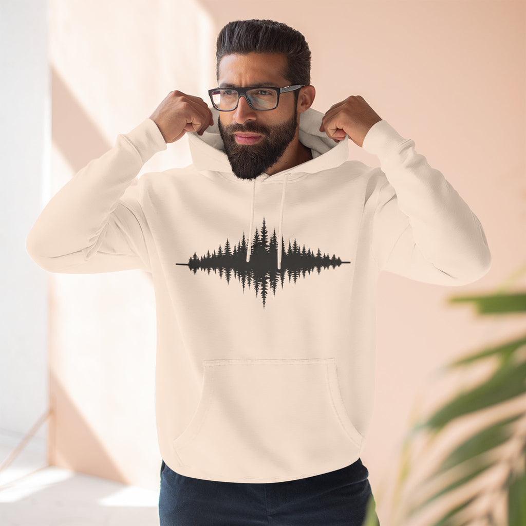 Forest Soundwave Hoodie — Minimal Nature Waveform Sweatshirt