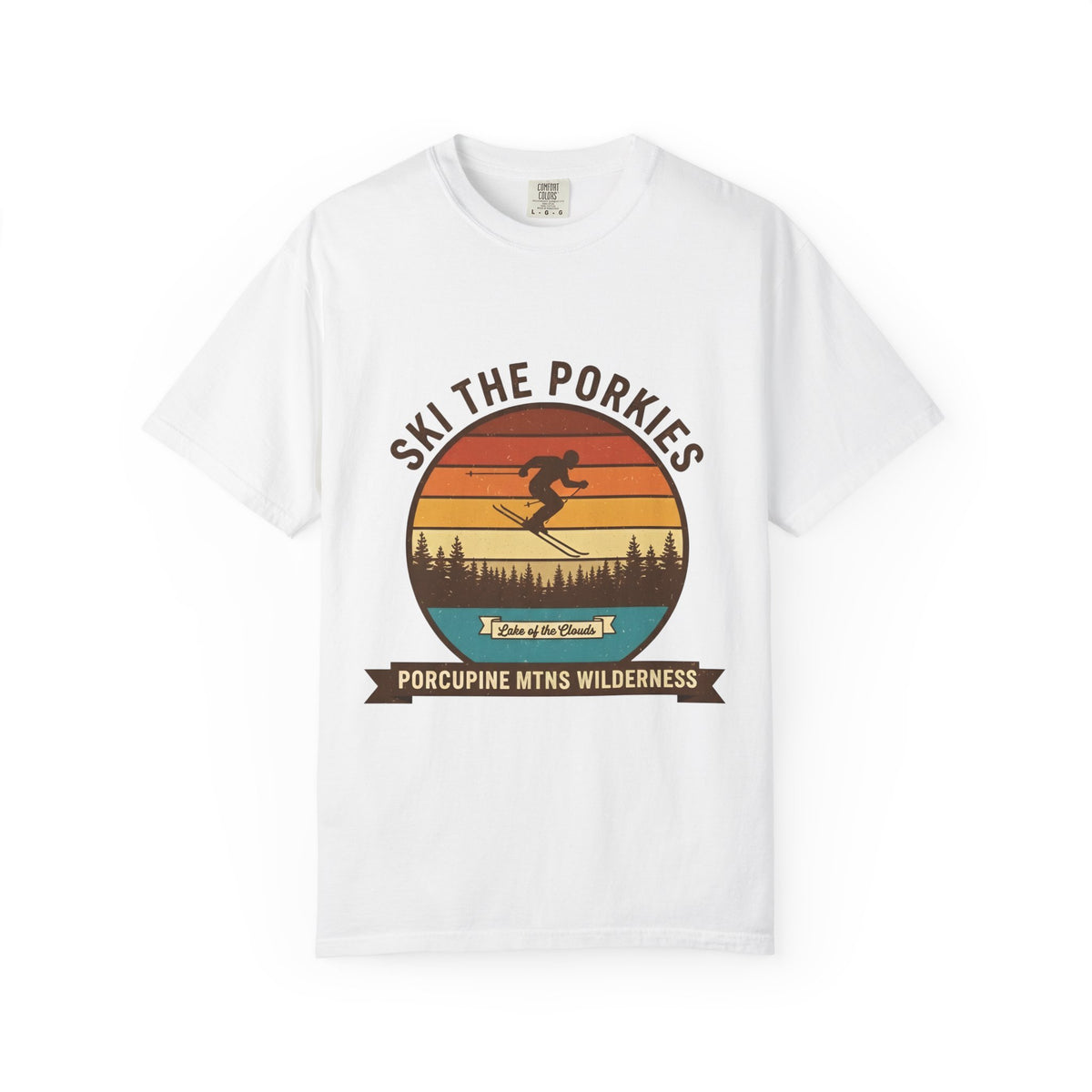 Ski the Porkies T-Shirt — Porcupine Mtns Wilderness Retro Skiing Tee