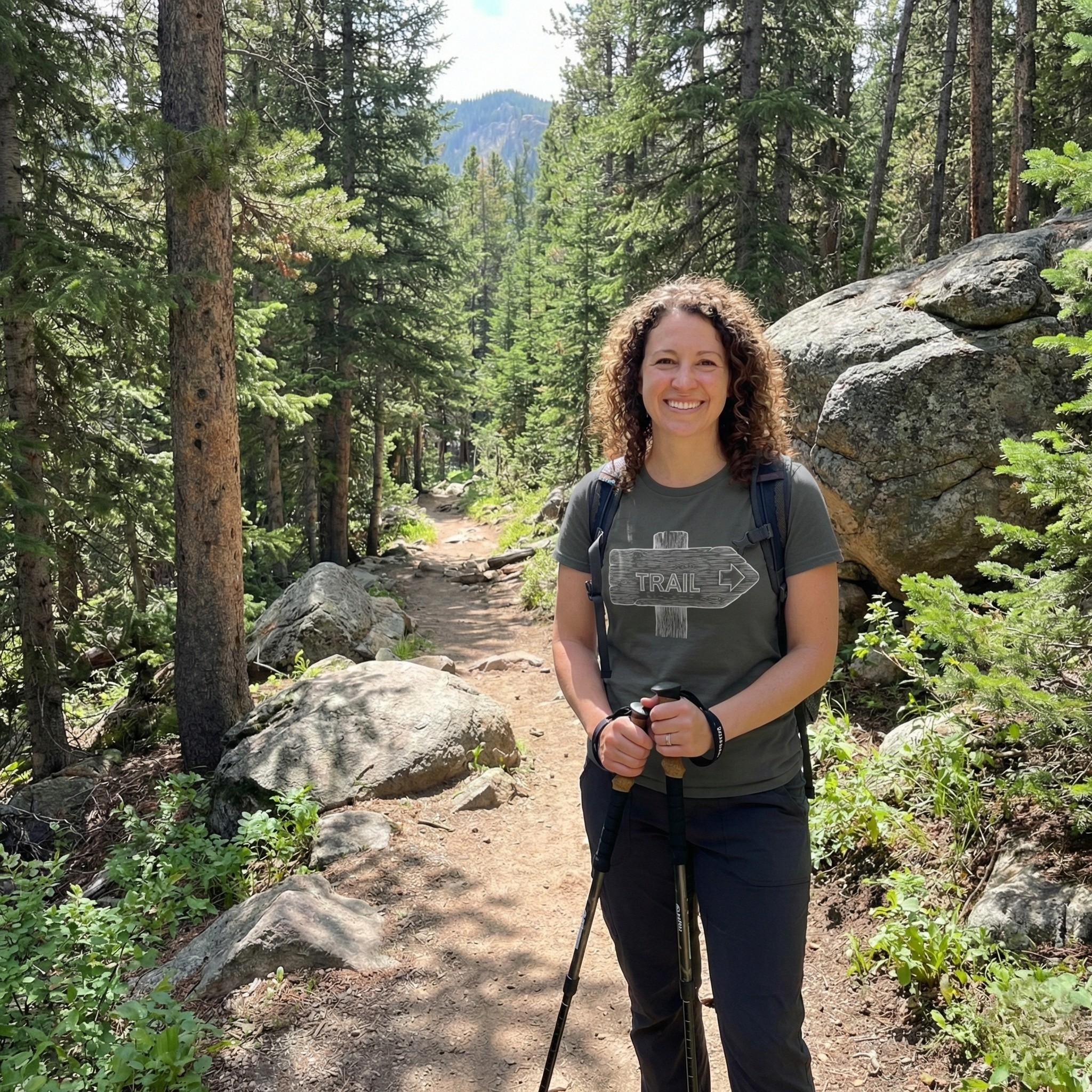 Trail Sign T-Shirt — Outdoor Hiking Direction Shirt