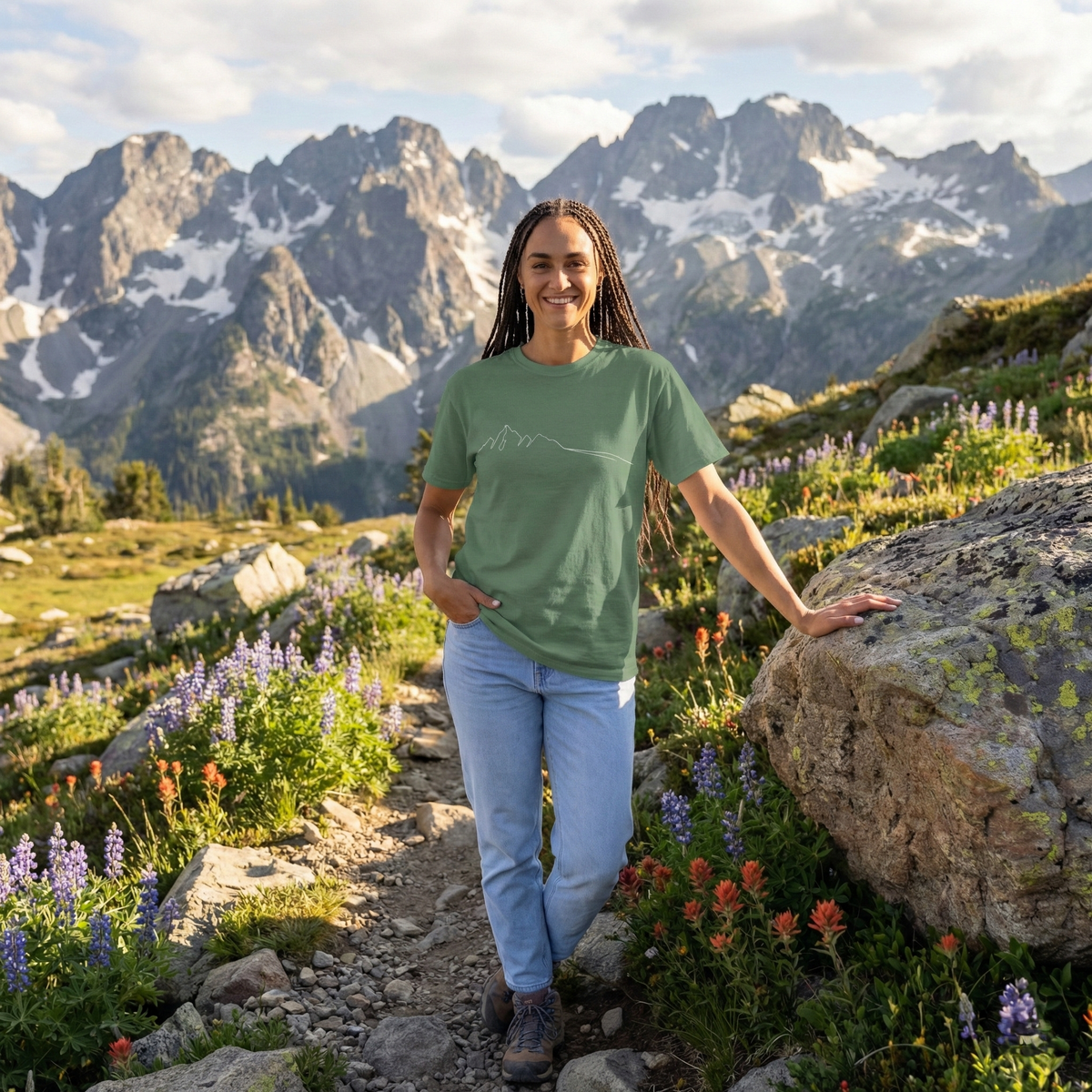Mountain Outline T-Shirt — Minimalist Hiking Tee
