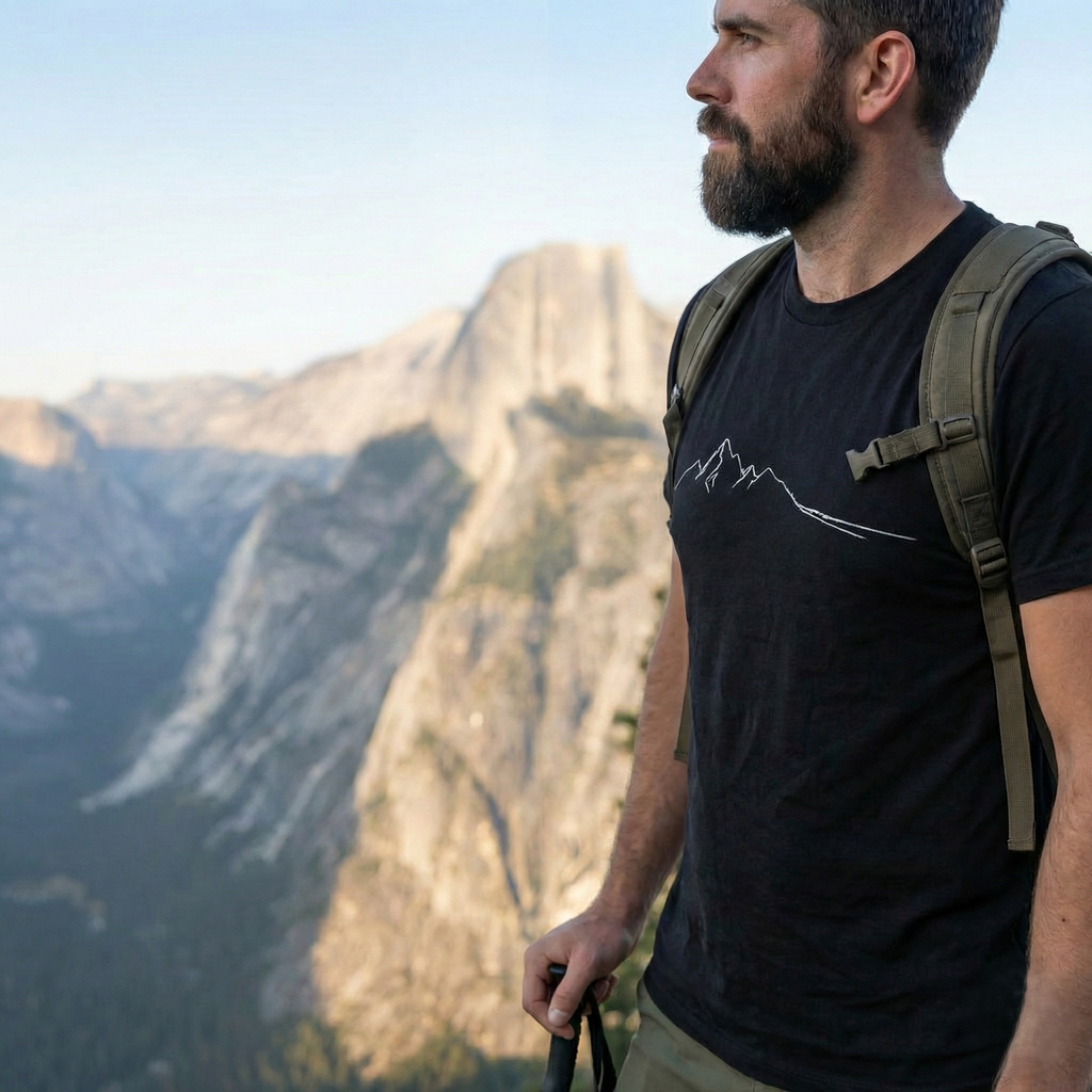 Mountain Outline T-Shirt — Minimalist Hiking Tee