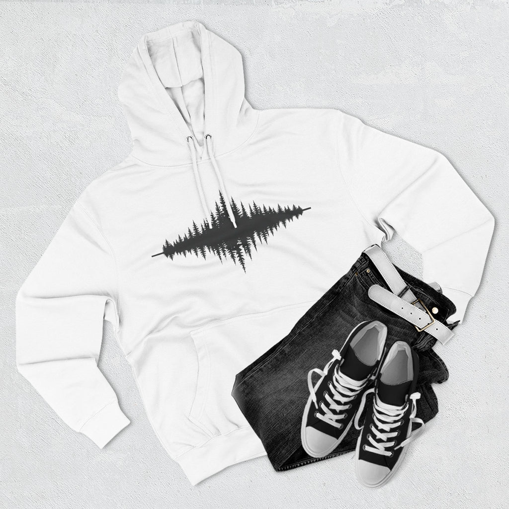 Forest Soundwave Hoodie — Minimal Nature Waveform Sweatshirt