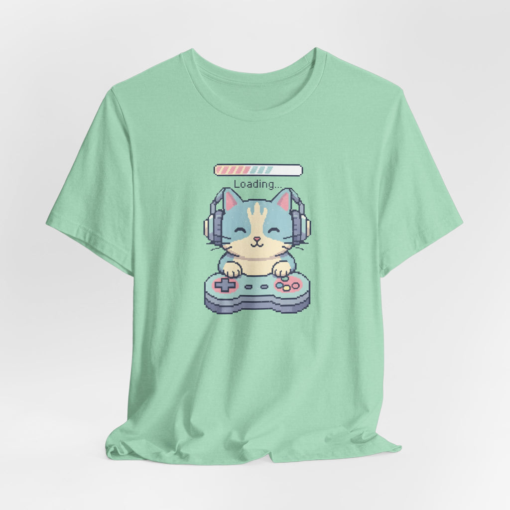 Gaming Cat Loading Screen | Pixel Art Graphic Tee
