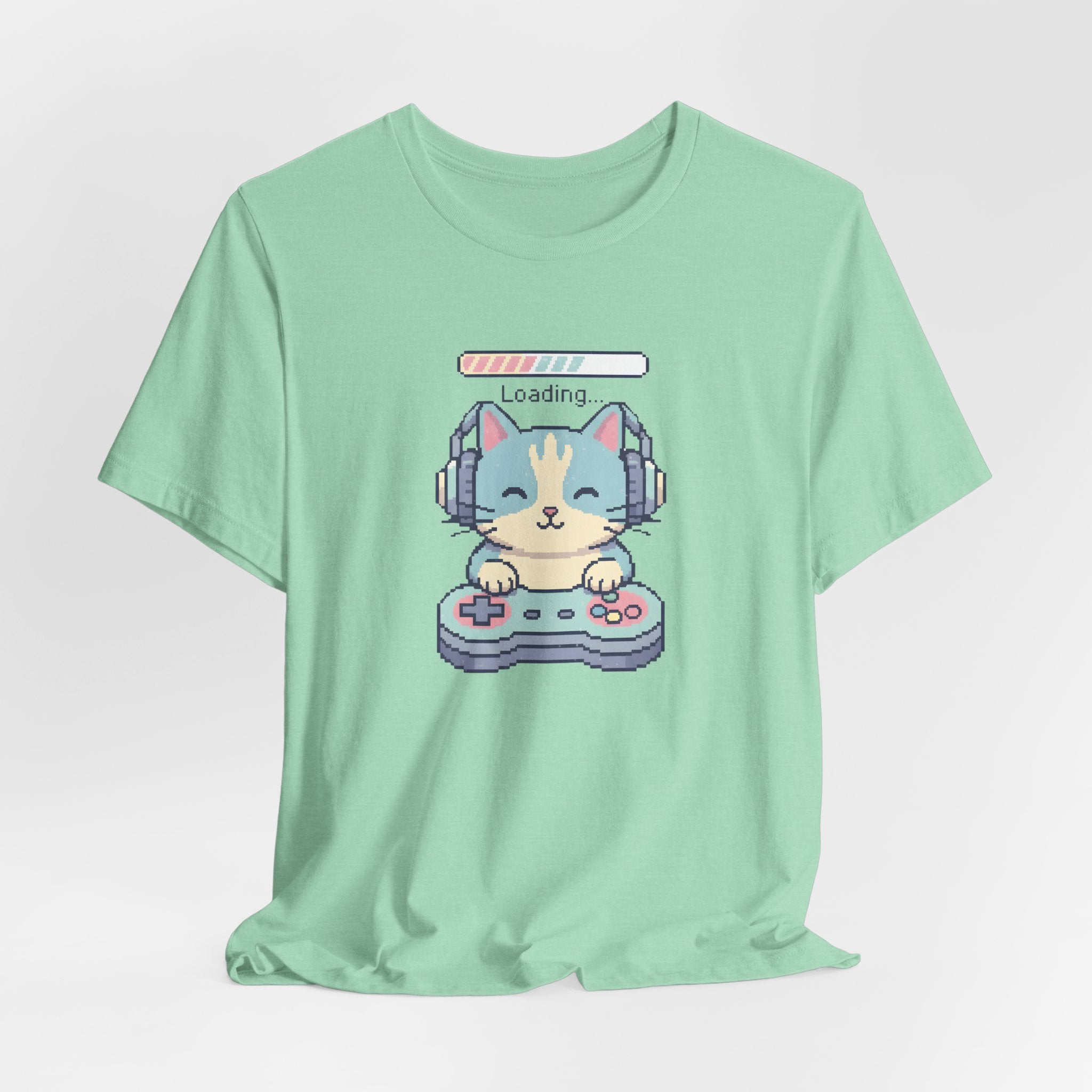 Gaming Cat Loading Screen | Pixel Art Graphic Tee