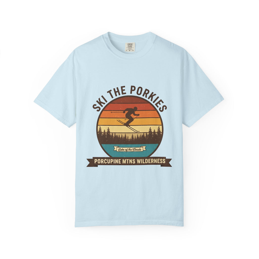 Ski the Porkies T-Shirt — Porcupine Mtns Wilderness Retro Skiing Tee