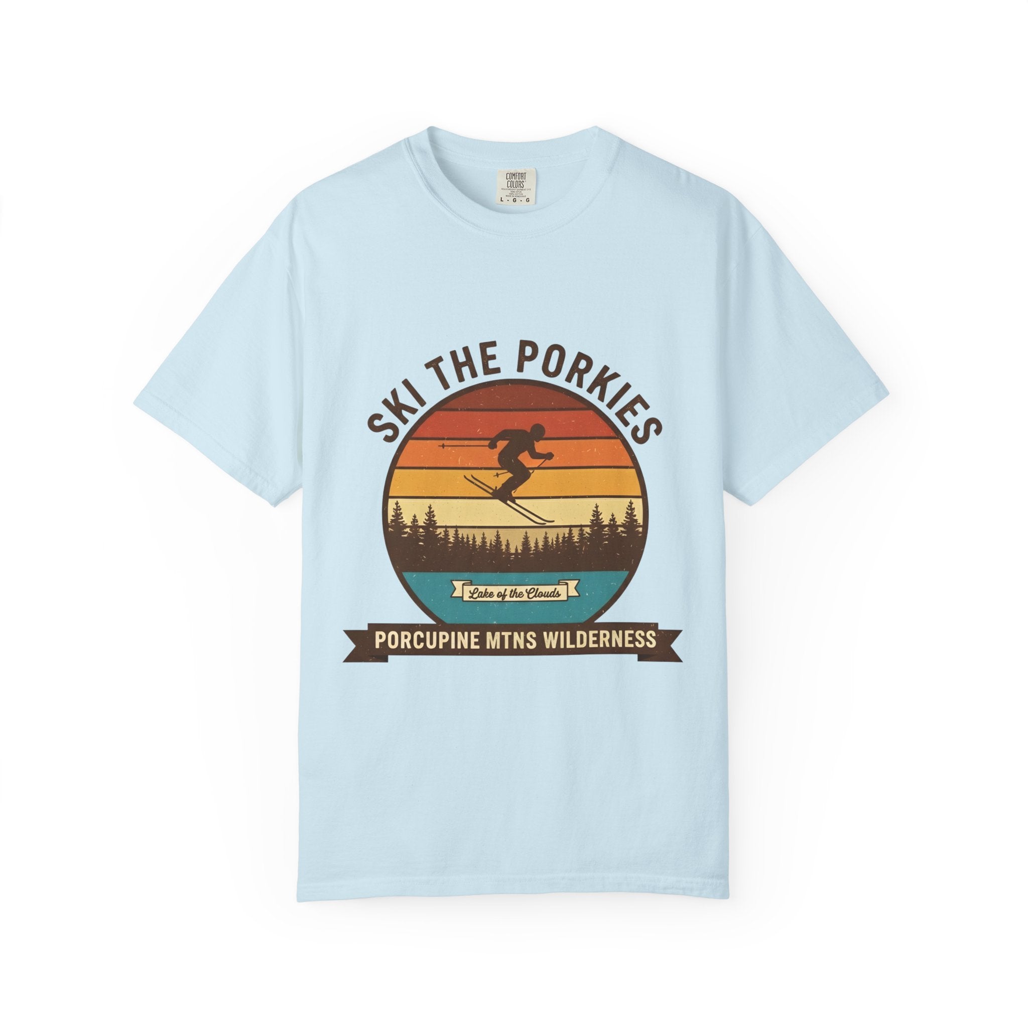 Ski the Porkies T-Shirt — Porcupine Mtns Wilderness Retro Skiing Tee