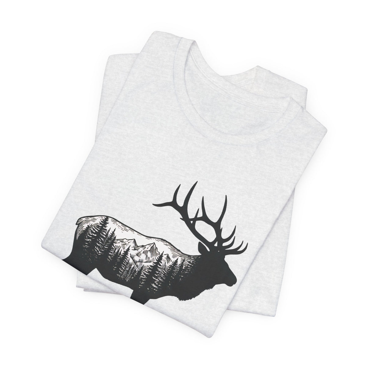 Elk Mountain Forest Silhouette | Nature Graphic Tee