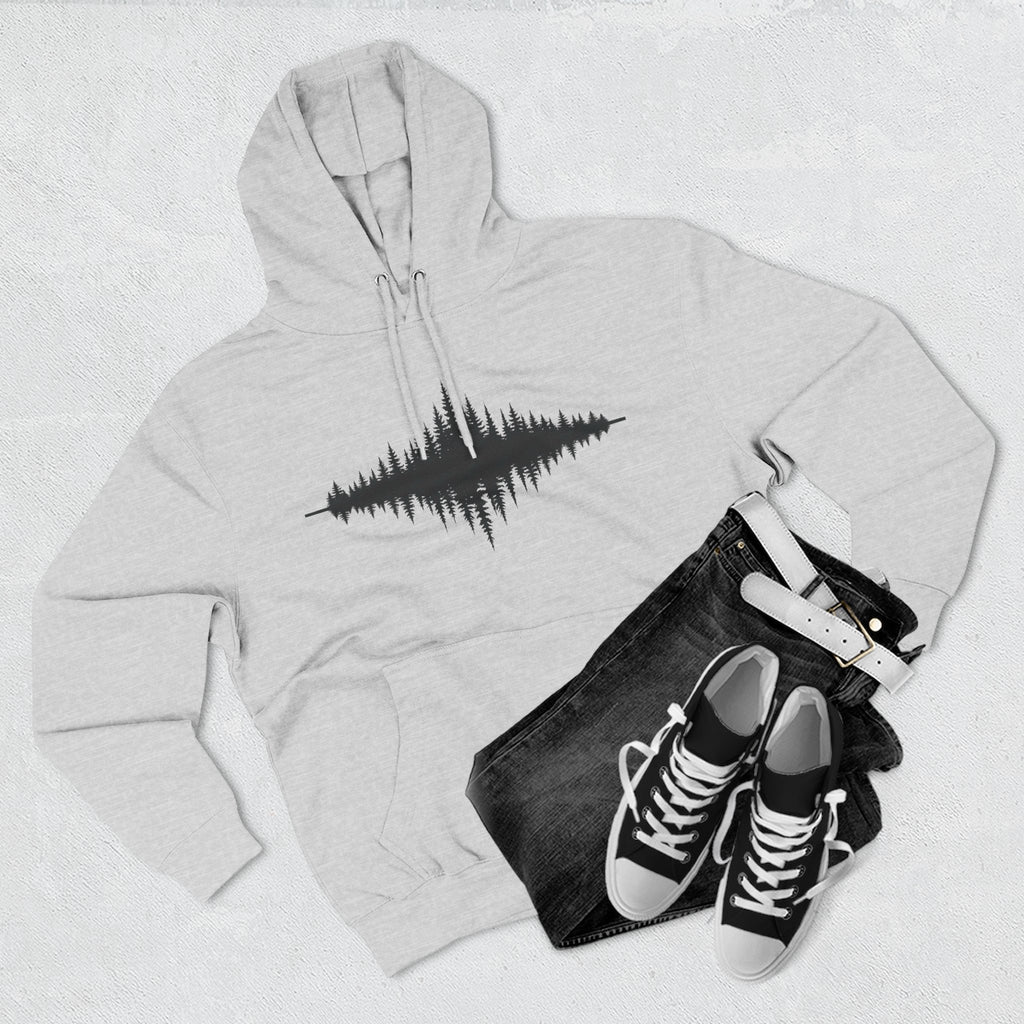 Forest Soundwave Hoodie — Minimal Nature Waveform Sweatshirt