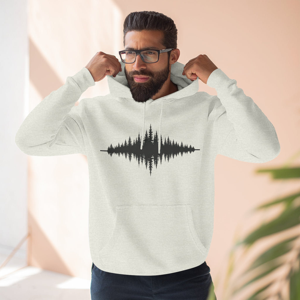 Forest Soundwave Hoodie — Minimal Nature Waveform Sweatshirt