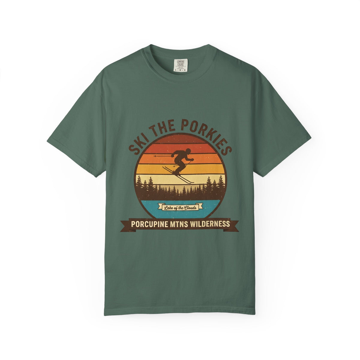 Ski the Porkies T-Shirt — Porcupine Mtns Wilderness Retro Skiing Tee