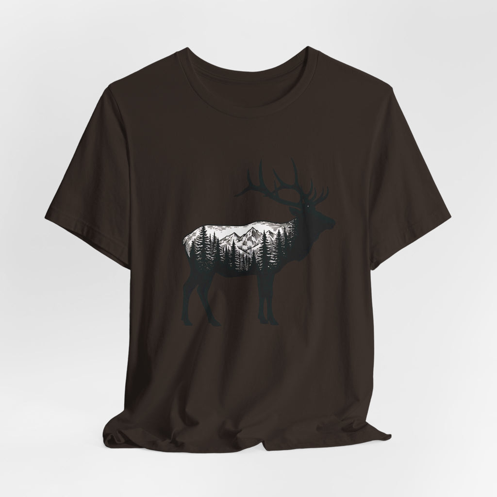 Elk Mountain Forest Silhouette | Nature Graphic Tee