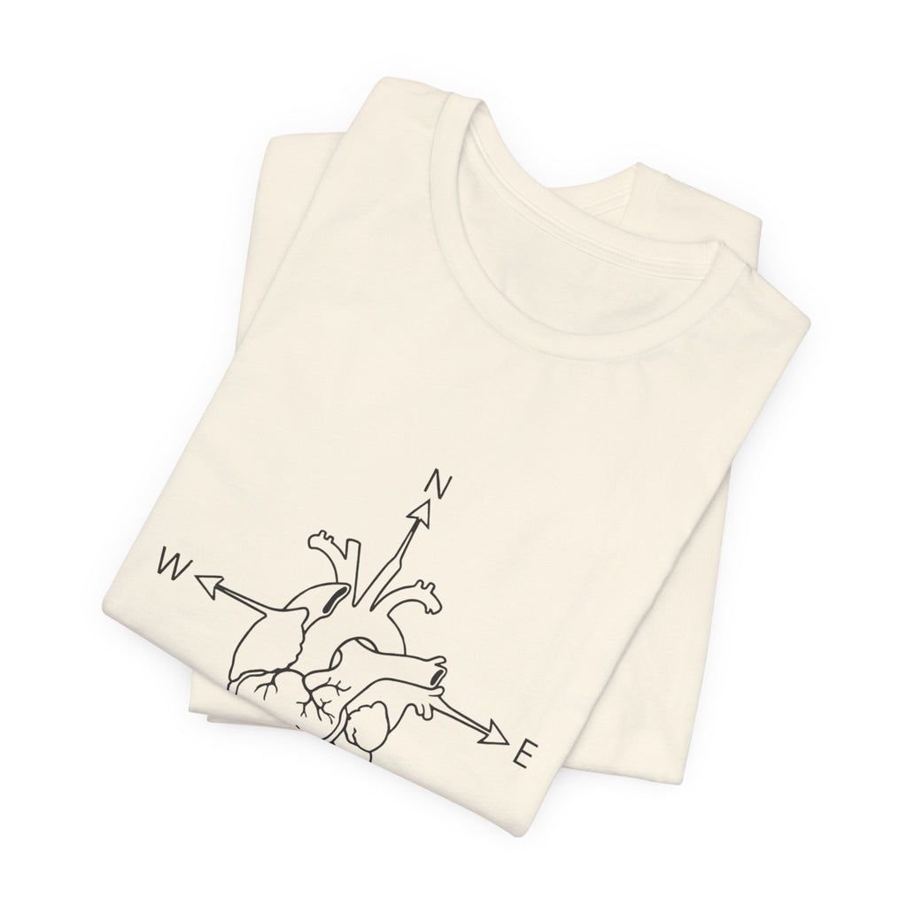 Compass Heart Navigation | Unisex Graphic Tee