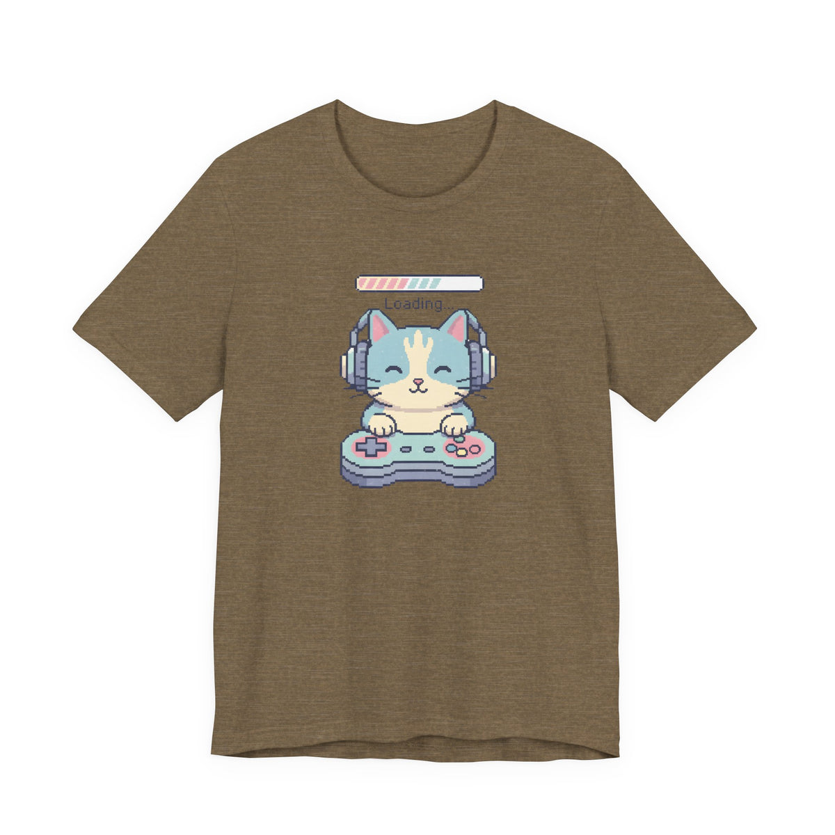 Gaming Cat Loading Screen | Pixel Art Graphic Tee