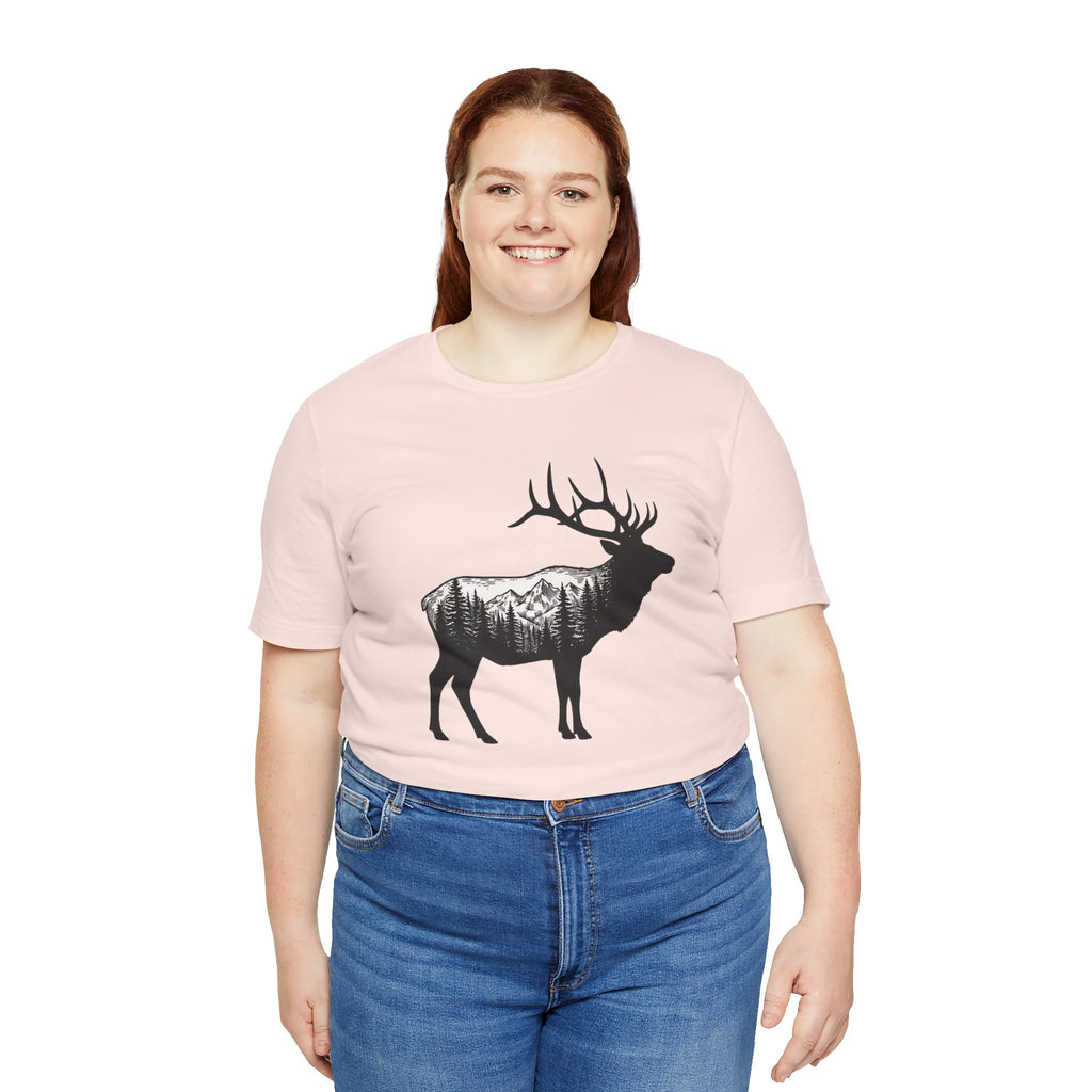 Elk Mountain Forest Silhouette | Nature Graphic Tee
