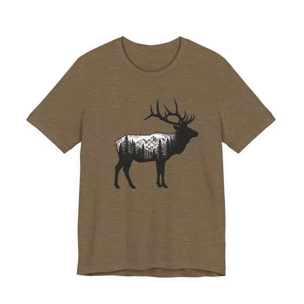 Elk Mountain Forest Silhouette | Nature Graphic Tee