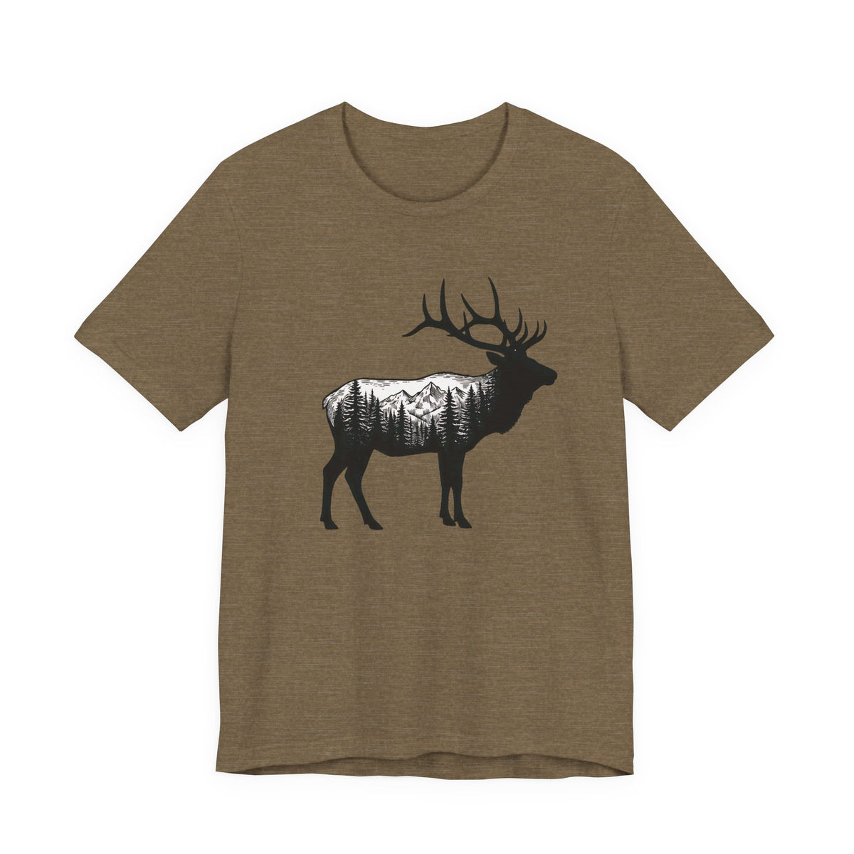 Elk Mountain Forest Silhouette | Nature Graphic Tee