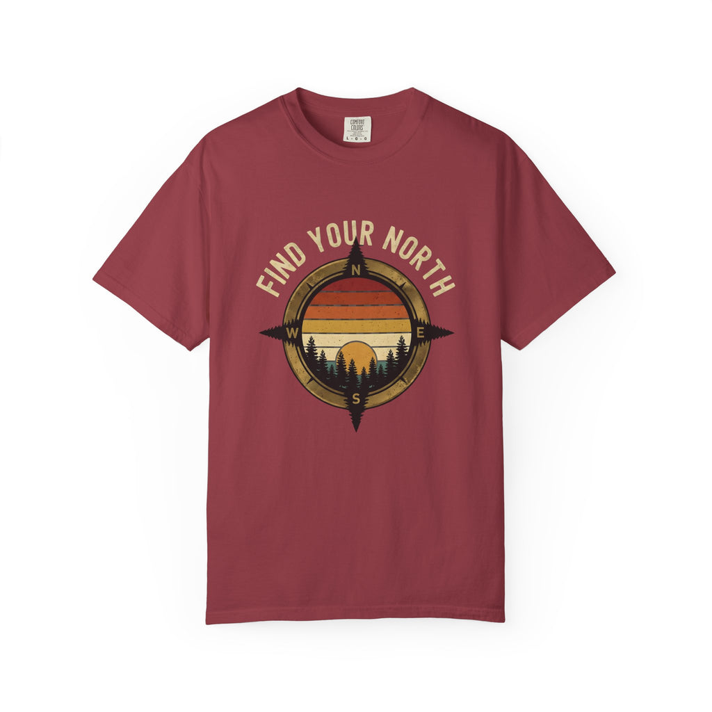 Find Your North T-Shirt — Vintage Compass Sunset Graphic Tee