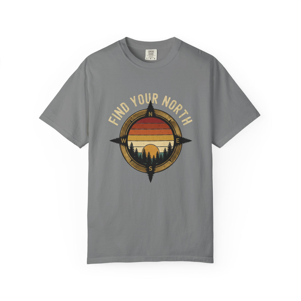 Find Your North T-Shirt — Vintage Compass Sunset Graphic Tee