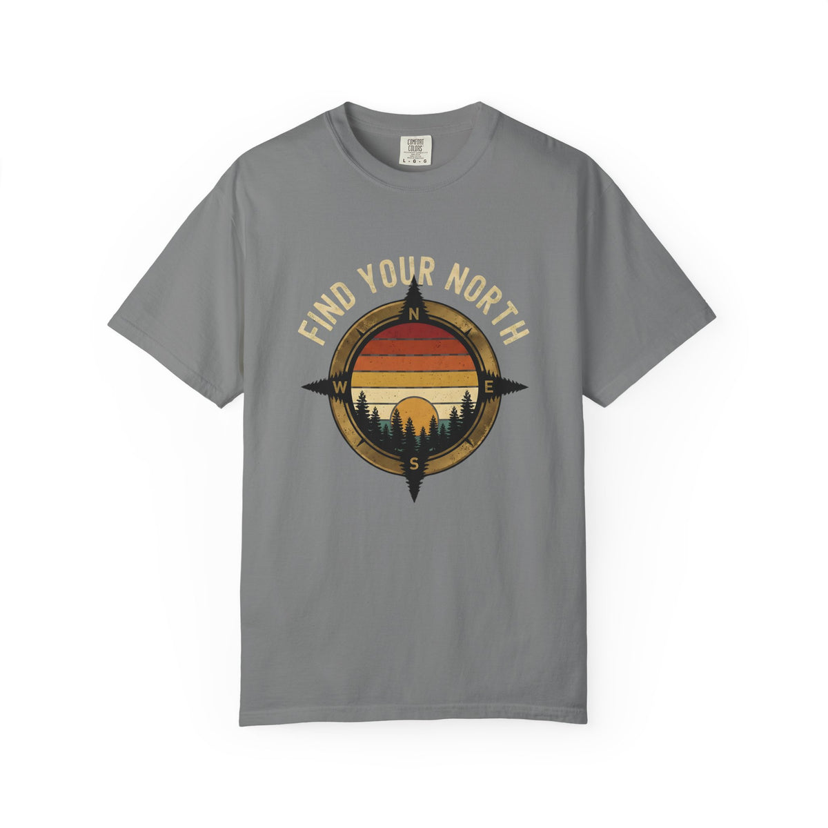 Find Your North T-Shirt — Vintage Compass Sunset Graphic Tee