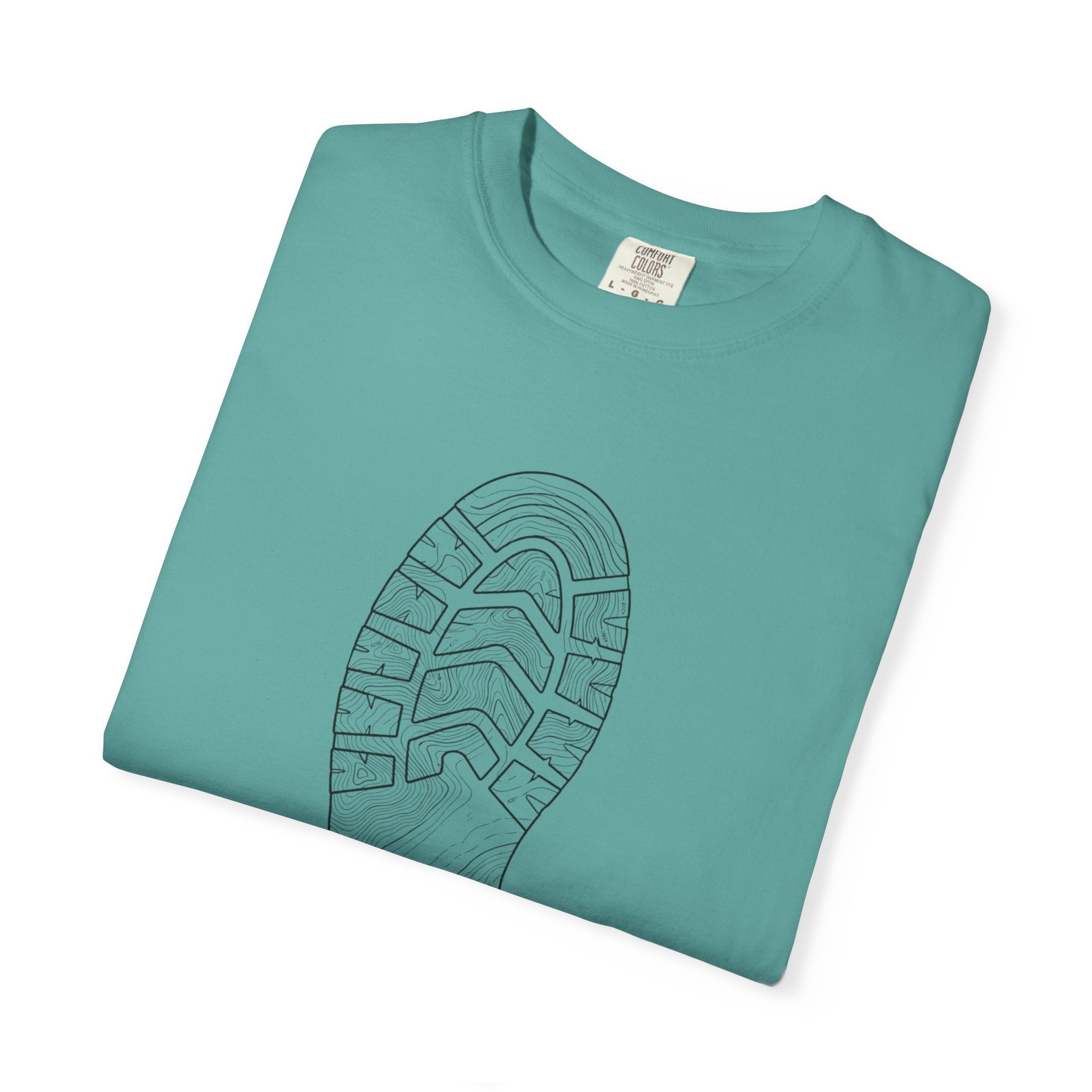 Sole Print T-Shirt — Minimal Boot Print Graphic Tee