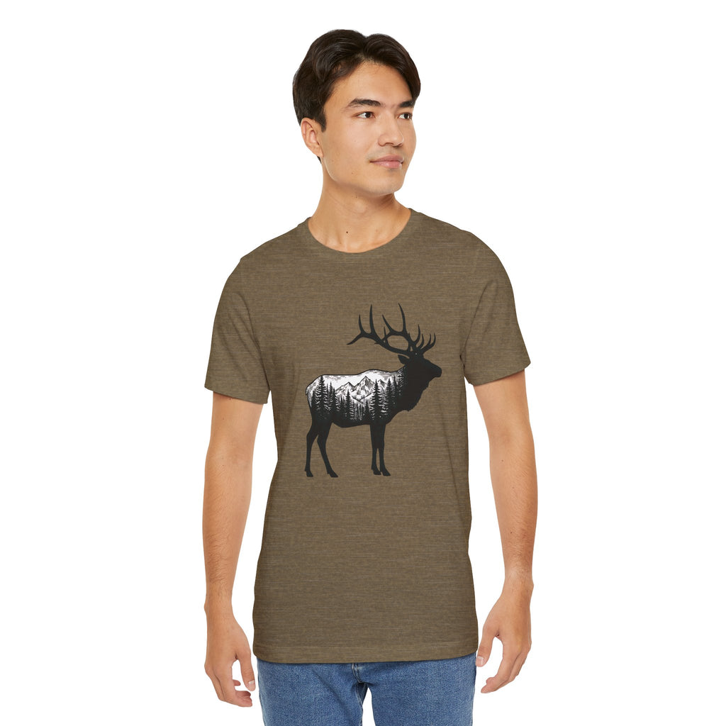 Elk Mountain Forest Silhouette | Nature Graphic Tee
