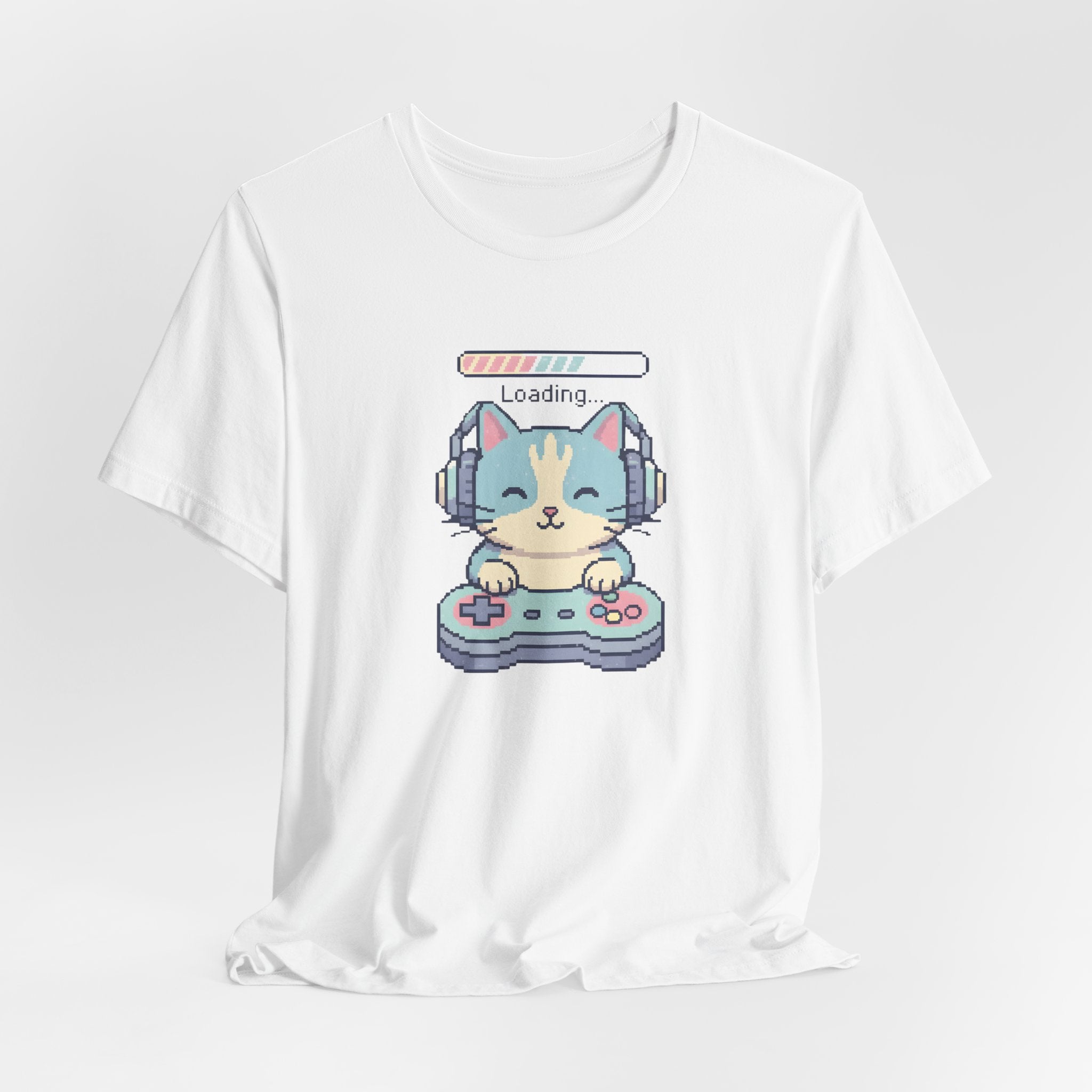 Gaming Cat Loading Screen | Pixel Art Graphic Tee