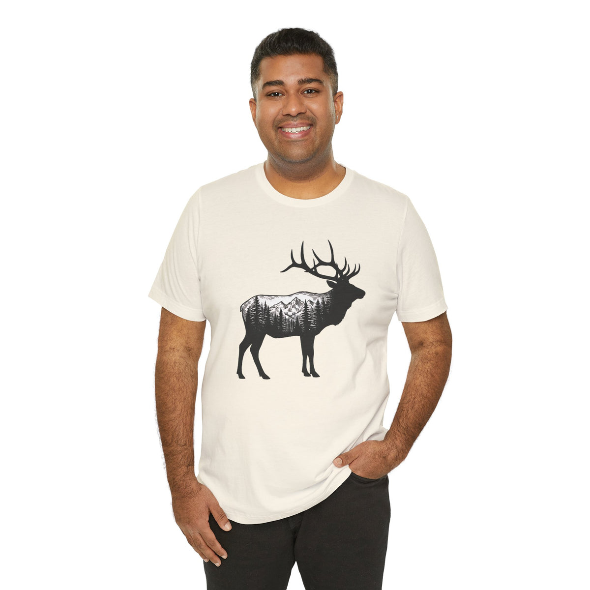 Elk Mountain Forest Silhouette | Nature Graphic Tee