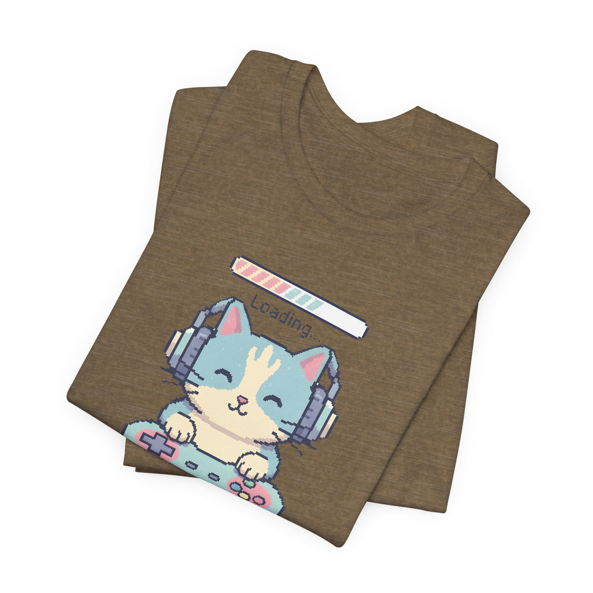Gaming Cat Loading Screen | Pixel Art Graphic Tee