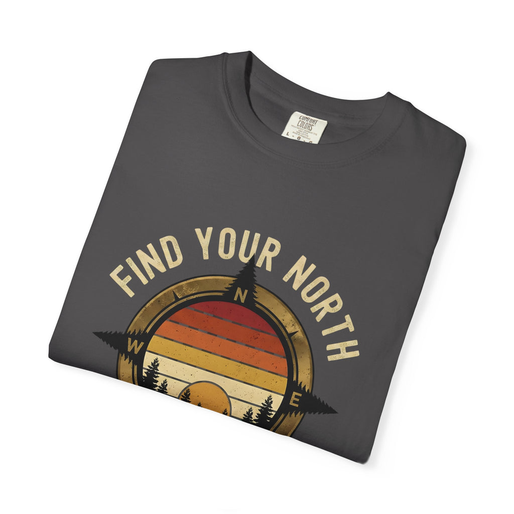 Find Your North T-Shirt — Vintage Compass Sunset Graphic Tee