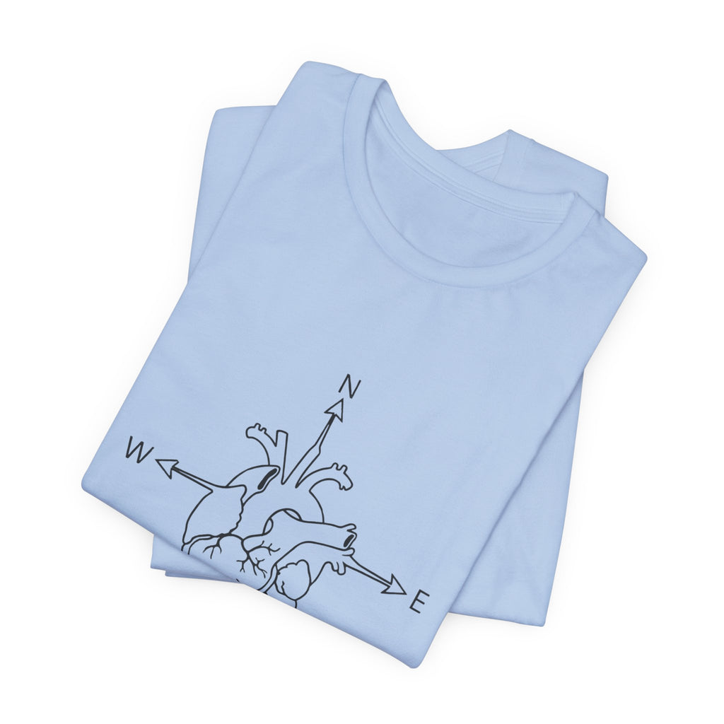 Compass Heart Navigation | Unisex Graphic Tee