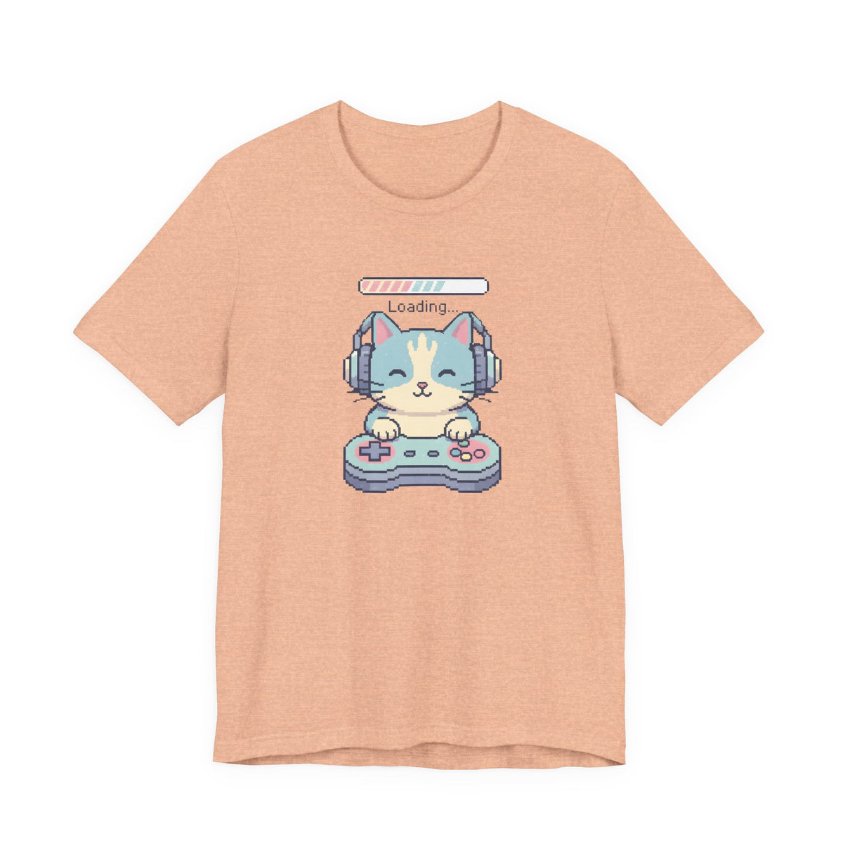 Gaming Cat Loading Screen | Pixel Art Graphic Tee