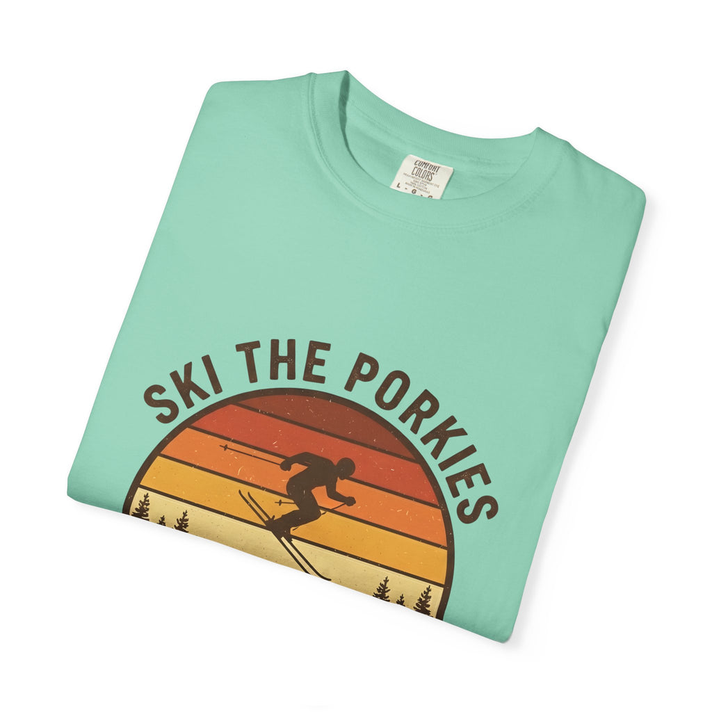 Ski the Porkies T-Shirt — Porcupine Mtns Wilderness Retro Skiing Tee