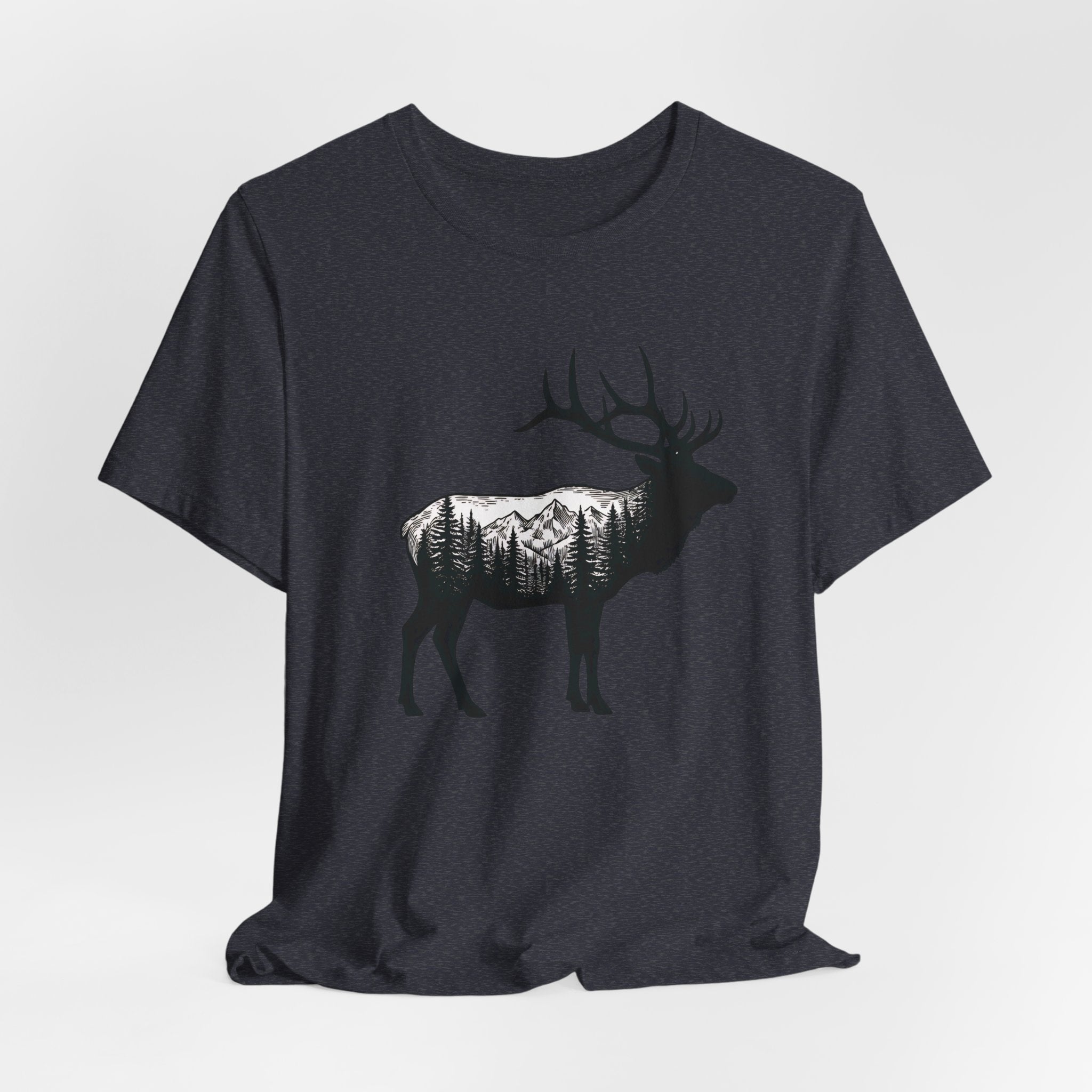 Elk Mountain Forest Silhouette | Nature Graphic Tee