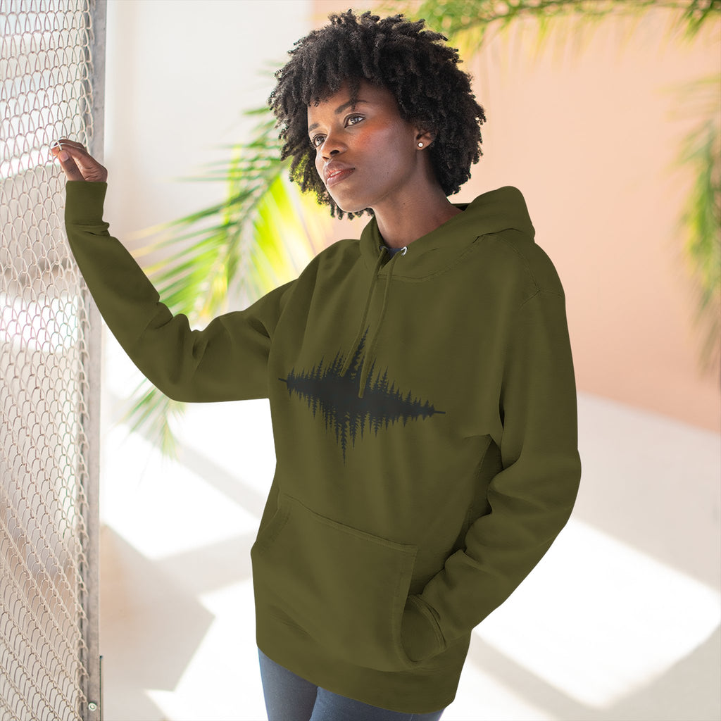 Forest Soundwave Hoodie — Minimal Nature Waveform Sweatshirt