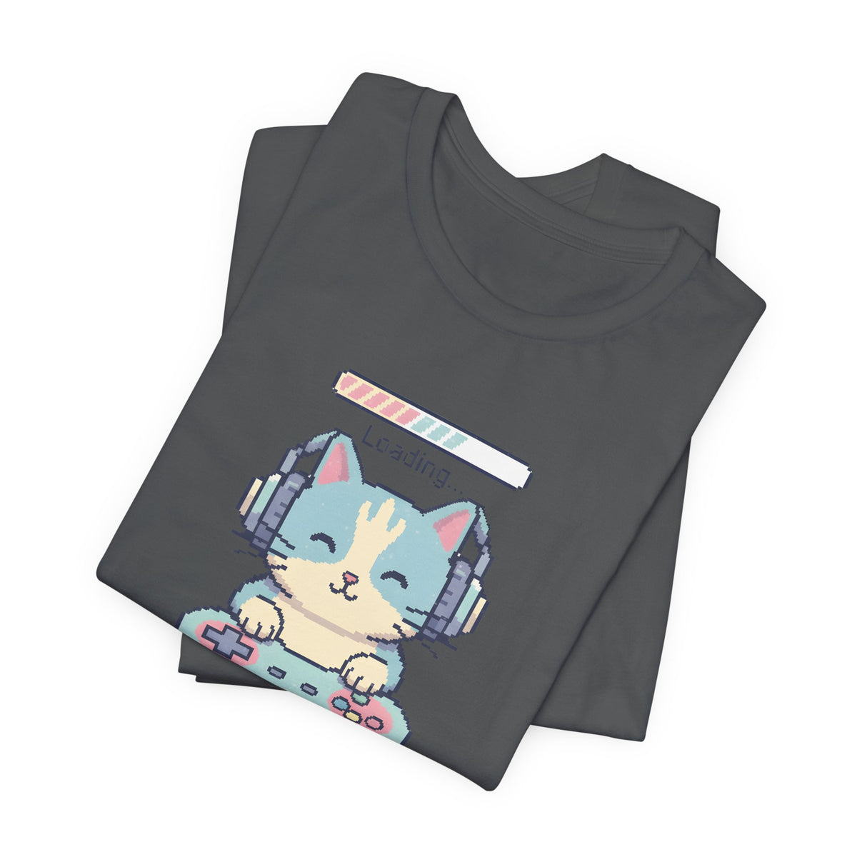 Gaming Cat Loading Screen | Pixel Art Graphic Tee