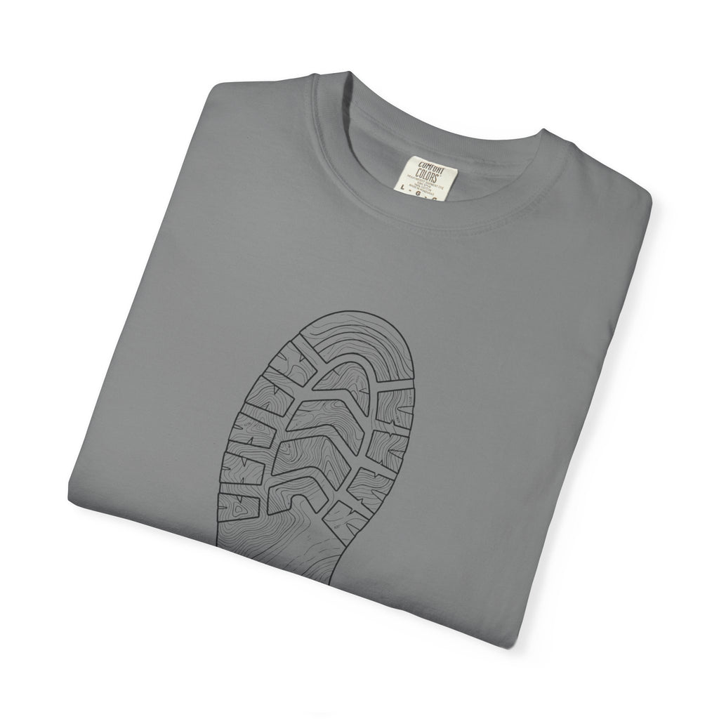 Sole Print T-Shirt — Minimal Boot Print Graphic Tee