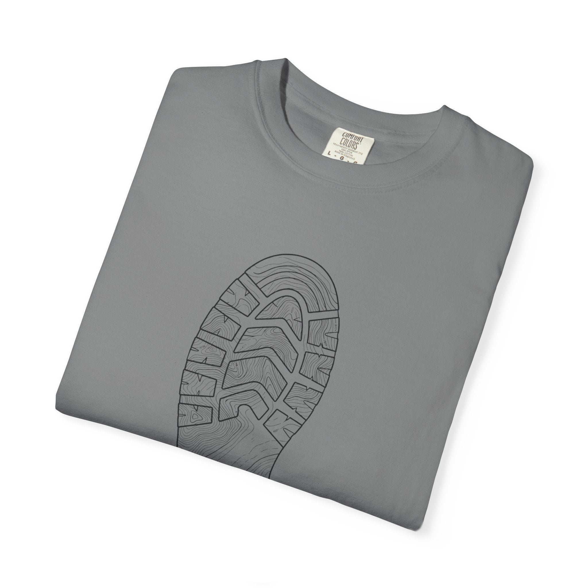 Sole Print T-Shirt — Minimal Boot Print Graphic Tee