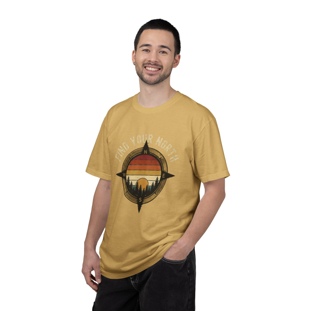 Find Your North T-Shirt — Vintage Compass Sunset Graphic Tee