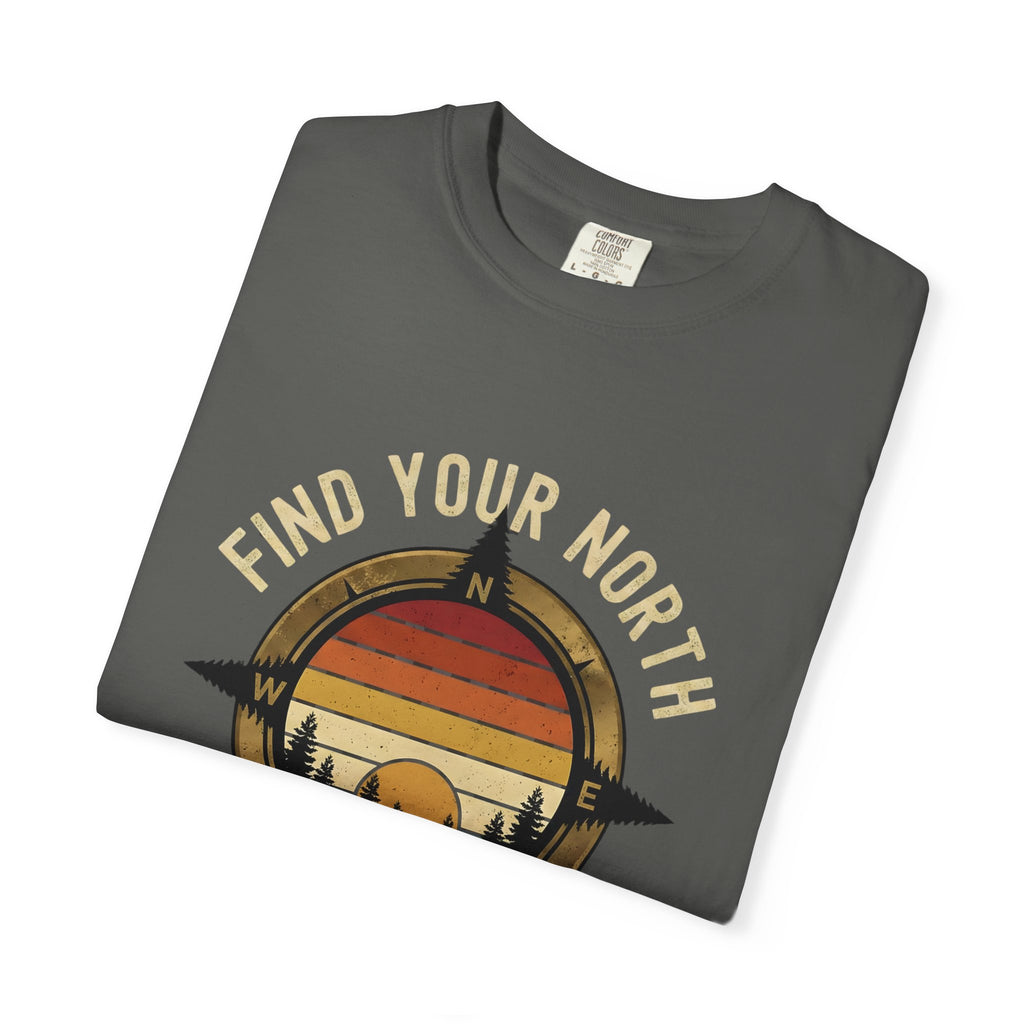 Find Your North T-Shirt — Vintage Compass Sunset Graphic Tee