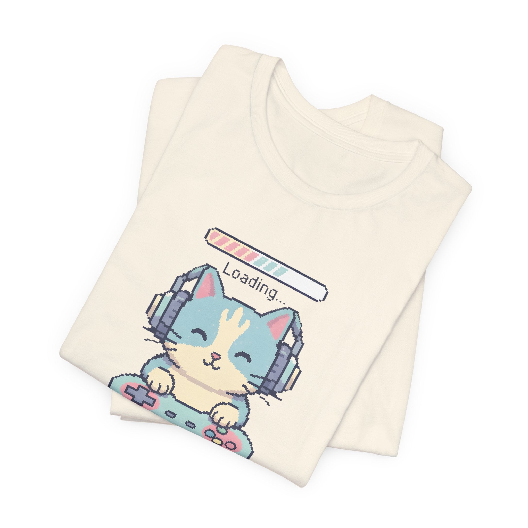 Gaming Cat Loading Screen | Pixel Art Graphic Tee