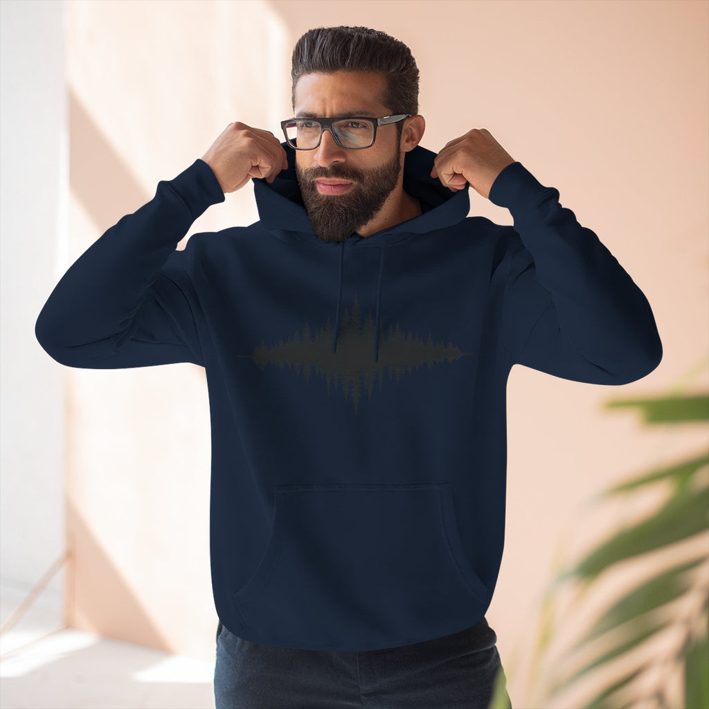 Forest Soundwave Hoodie — Minimal Nature Waveform Sweatshirt
