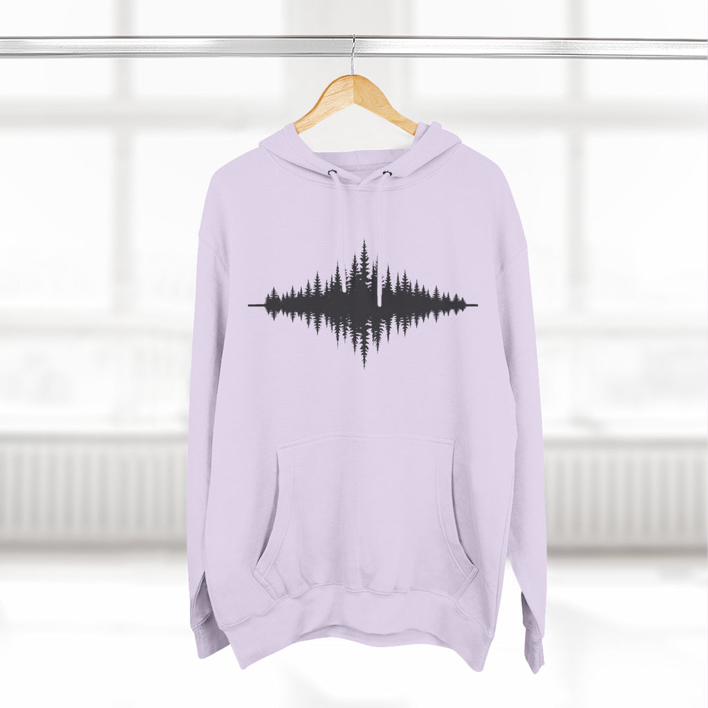 Forest Soundwave Hoodie — Minimal Nature Waveform Sweatshirt