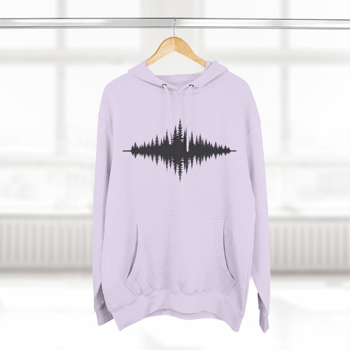 Forest Soundwave Hoodie — Minimal Nature Waveform Sweatshirt