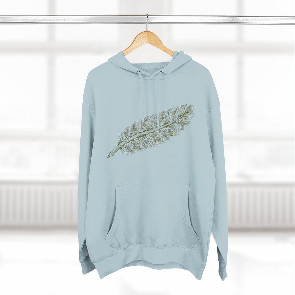 The "Forest Feather" Premium Hoodie - Pine Needle & Quill Illustration