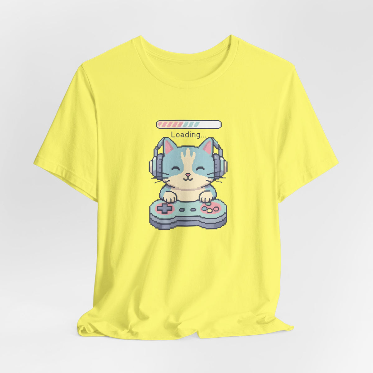 Gaming Cat Loading Screen | Pixel Art Graphic Tee